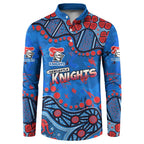 Personalized New Zealand Warriors Button Sweatshirt Aboriginal Pattern with Graffiti Style Design