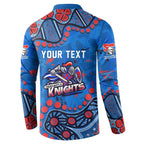Personalized New Zealand Warriors Button Sweatshirt Aboriginal Pattern with Graffiti Style Design