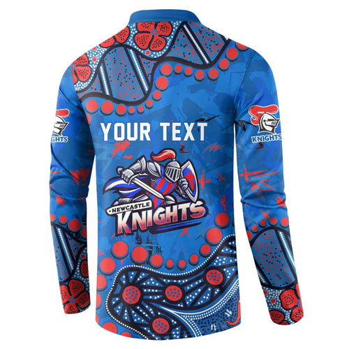 Personalized New Zealand Warriors Button Sweatshirt Aboriginal Pattern with Graffiti Style Design