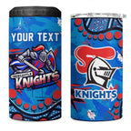 Personalized New Zealand Warriors 4 in 1 Can Cooler Tumbler Aboriginal Pattern with Graffiti Style Design