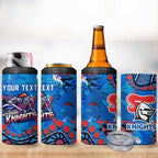 Personalized New Zealand Warriors 4 in 1 Can Cooler Tumbler Aboriginal Pattern with Graffiti Style Design