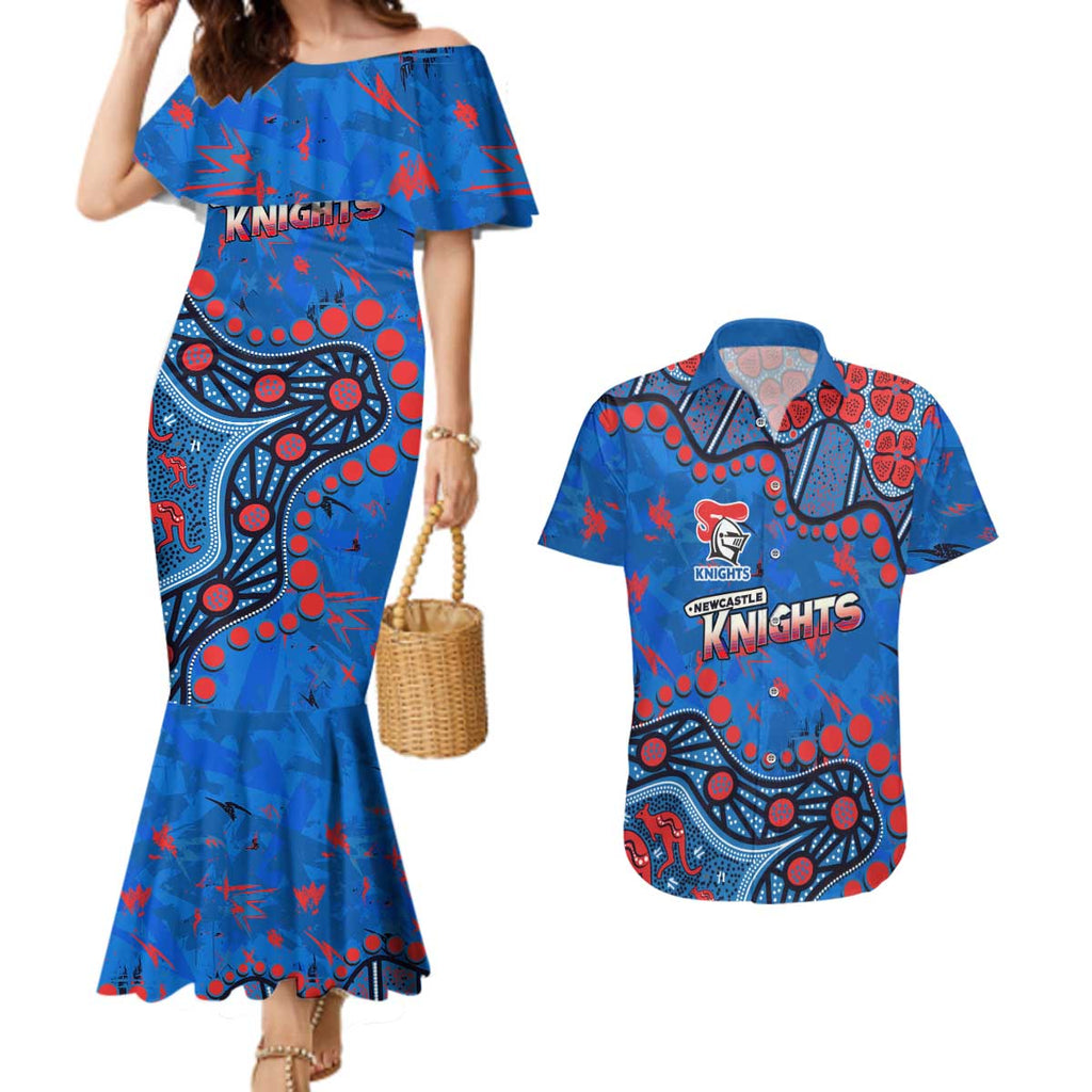 Personalized New Zealand Warriors Couples Matching Mermaid Dress and Hawaiian Shirt Aboriginal Pattern with Graffiti Style Design