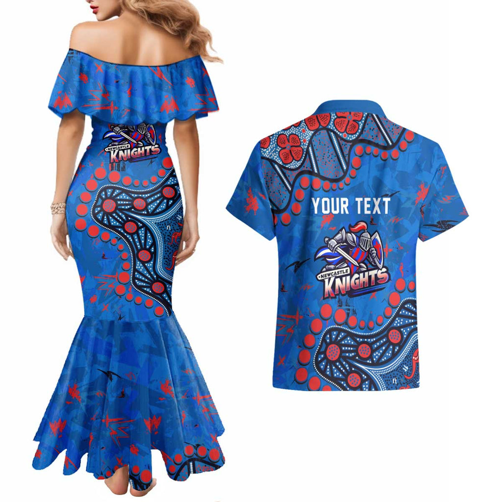 Personalized New Zealand Warriors Couples Matching Mermaid Dress and Hawaiian Shirt Aboriginal Pattern with Graffiti Style Design