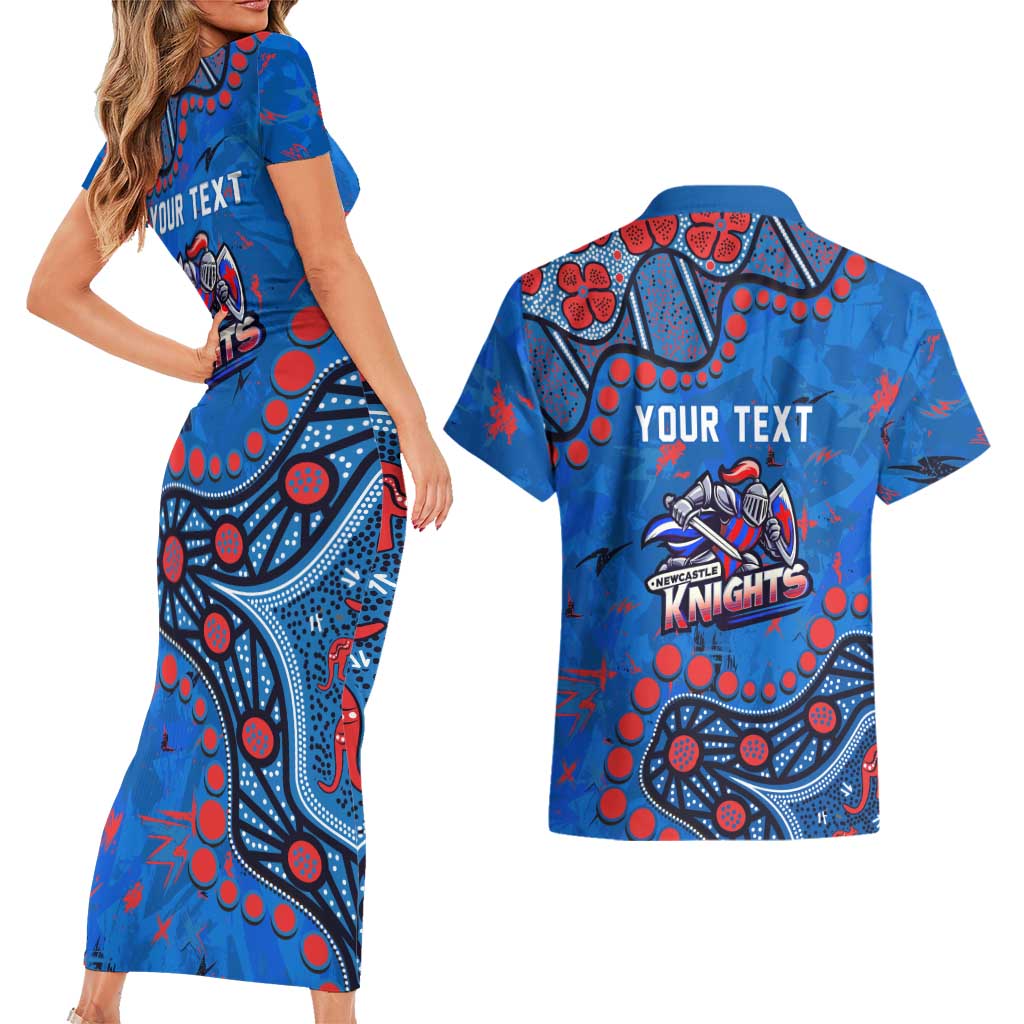 Personalized New Zealand Warriors Couples Matching Short Sleeve Bodycon Dress and Hawaiian Shirt Aboriginal Pattern with Graffiti Style Design