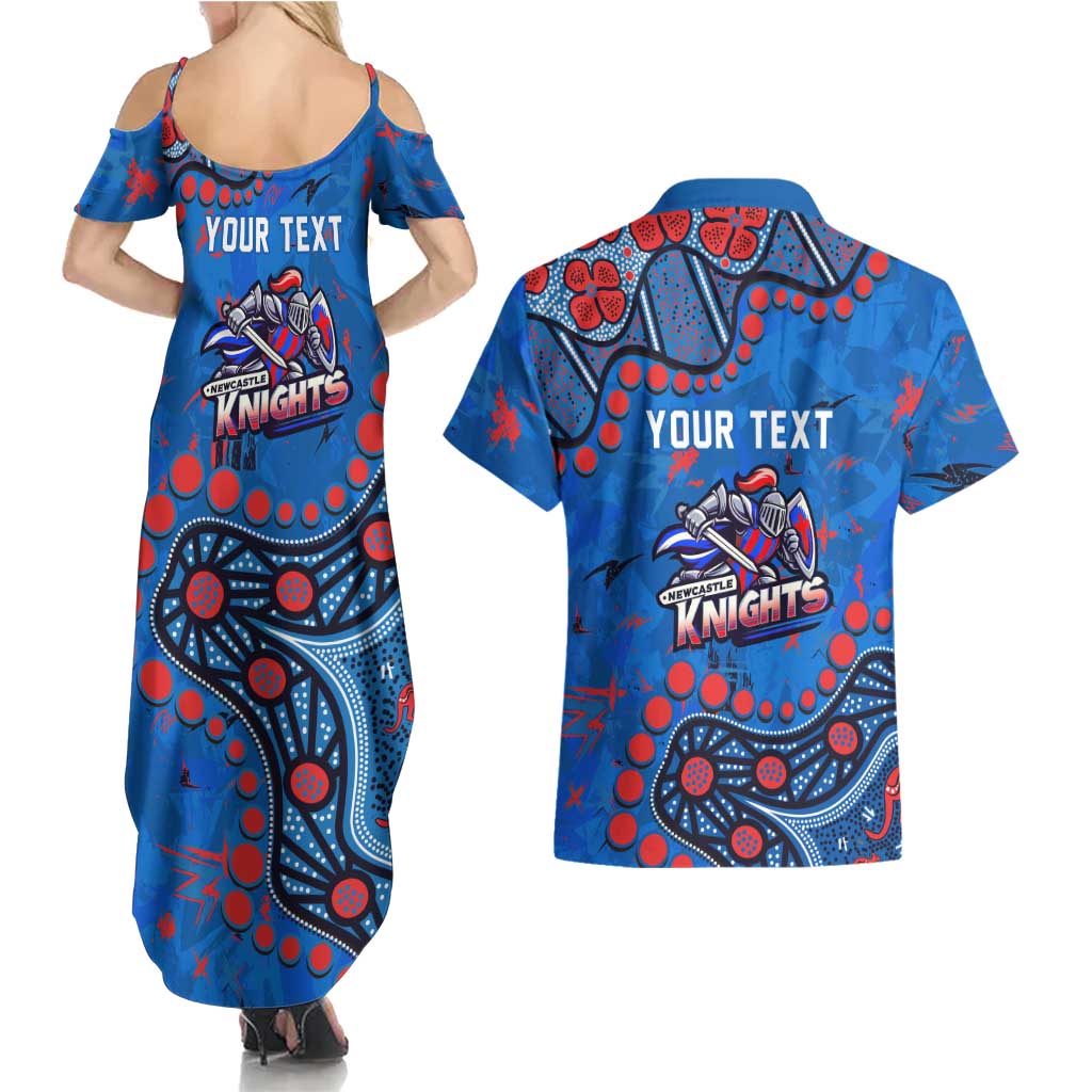 Personalized New Zealand Warriors Couples Matching Summer Maxi Dress and Hawaiian Shirt Aboriginal Pattern with Graffiti Style Design