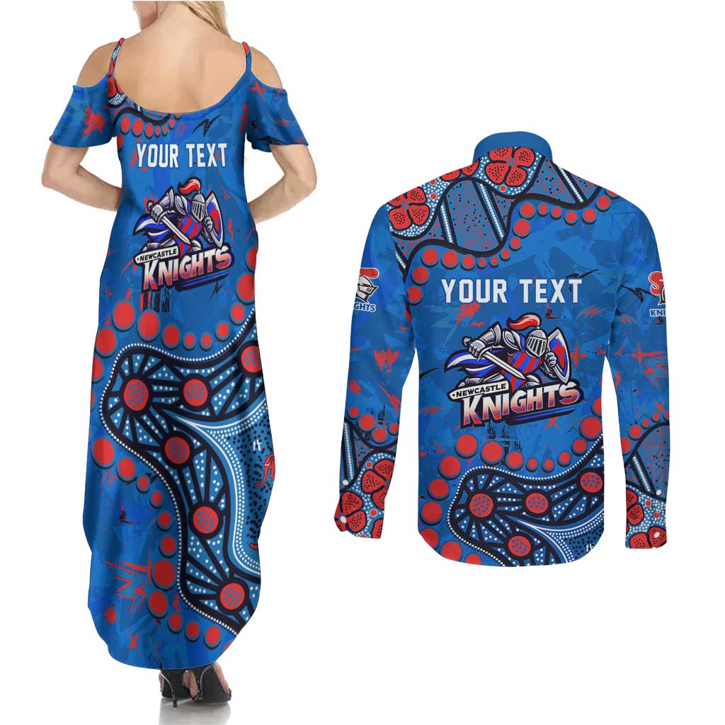 Personalized New Zealand Warriors Couples Matching Summer Maxi Dress and Long Sleeve Button Shirt Aboriginal Pattern with Graffiti Style Design