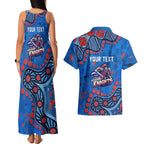 Personalized New Zealand Warriors Couples Matching Tank Maxi Dress and Hawaiian Shirt Aboriginal Pattern with Graffiti Style Design