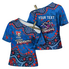 Personalized New Zealand Warriors Cross Shoulder Shirt Aboriginal Pattern with Graffiti Style Design