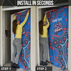 Personalized New Zealand Warriors Door Cover Aboriginal Pattern with Graffiti Style Design