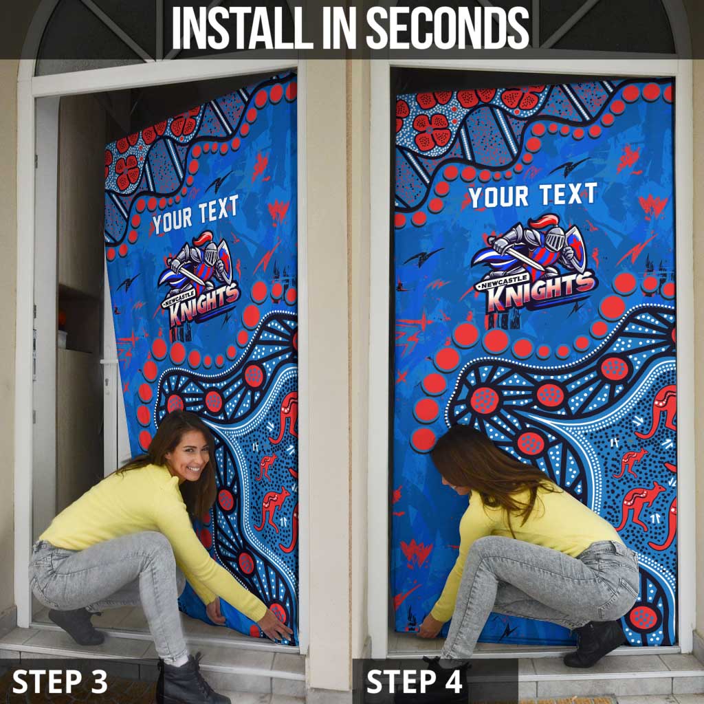 Personalized New Zealand Warriors Door Cover Aboriginal Pattern with Graffiti Style Design