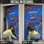 Personalized New Zealand Warriors Door Cover Aboriginal Pattern with Graffiti Style Design