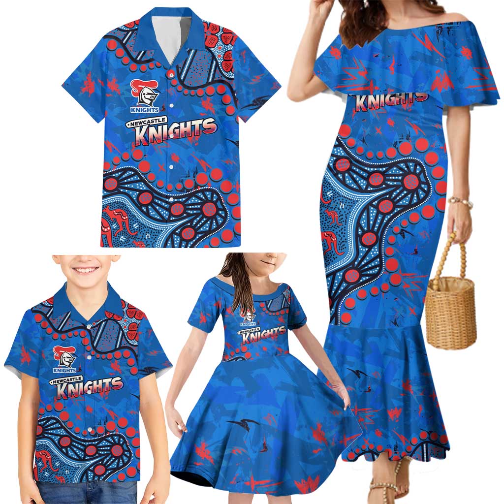 Personalized New Zealand Warriors Family Matching Mermaid Dress and Hawaiian Shirt Aboriginal Pattern with Graffiti Style Design