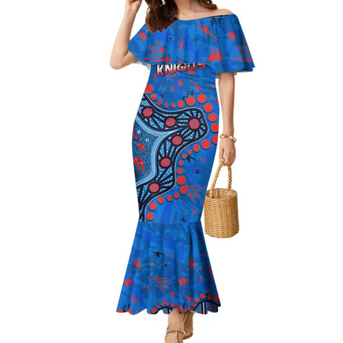 Personalized New Zealand Warriors Family Matching Mermaid Dress and Hawaiian Shirt Aboriginal Pattern with Graffiti Style Design