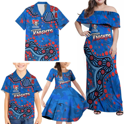 Personalized New Zealand Warriors Family Matching Off Shoulder Maxi Dress and Hawaiian Shirt Aboriginal Pattern with Graffiti Style Design