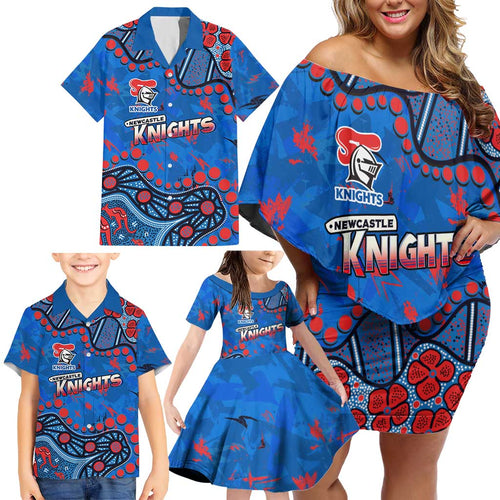 Personalized New Zealand Warriors Family Matching Off Shoulder Short Dress and Hawaiian Shirt Aboriginal Pattern with Graffiti Style Design