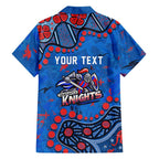Personalized New Zealand Warriors Family Matching Off Shoulder Short Dress and Hawaiian Shirt Aboriginal Pattern with Graffiti Style Design
