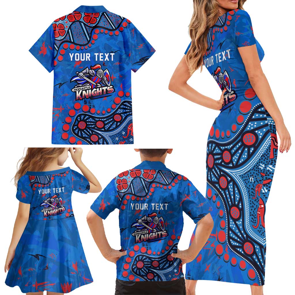 Personalized New Zealand Warriors Family Matching Short Sleeve Bodycon Dress and Hawaiian Shirt Aboriginal Pattern with Graffiti Style Design