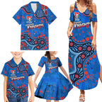 Personalized New Zealand Warriors Family Matching Summer Maxi Dress and Hawaiian Shirt Aboriginal Pattern with Graffiti Style Design