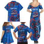 Personalized New Zealand Warriors Family Matching Summer Maxi Dress and Hawaiian Shirt Aboriginal Pattern with Graffiti Style Design