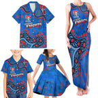 Personalized New Zealand Warriors Family Matching Tank Maxi Dress and Hawaiian Shirt Aboriginal Pattern with Graffiti Style Design