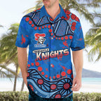 Personalized New Zealand Warriors Hawaiian Shirt Aboriginal Pattern with Graffiti Style Design