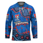 Personalized New Zealand Warriors Hockey Jersey Aboriginal Pattern with Graffiti Style Design
