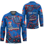 Personalized New Zealand Warriors Hockey Jersey Aboriginal Pattern with Graffiti Style Design