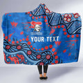 Personalized New Zealand Warriors Hooded Blanket Aboriginal Pattern with Graffiti Style Design