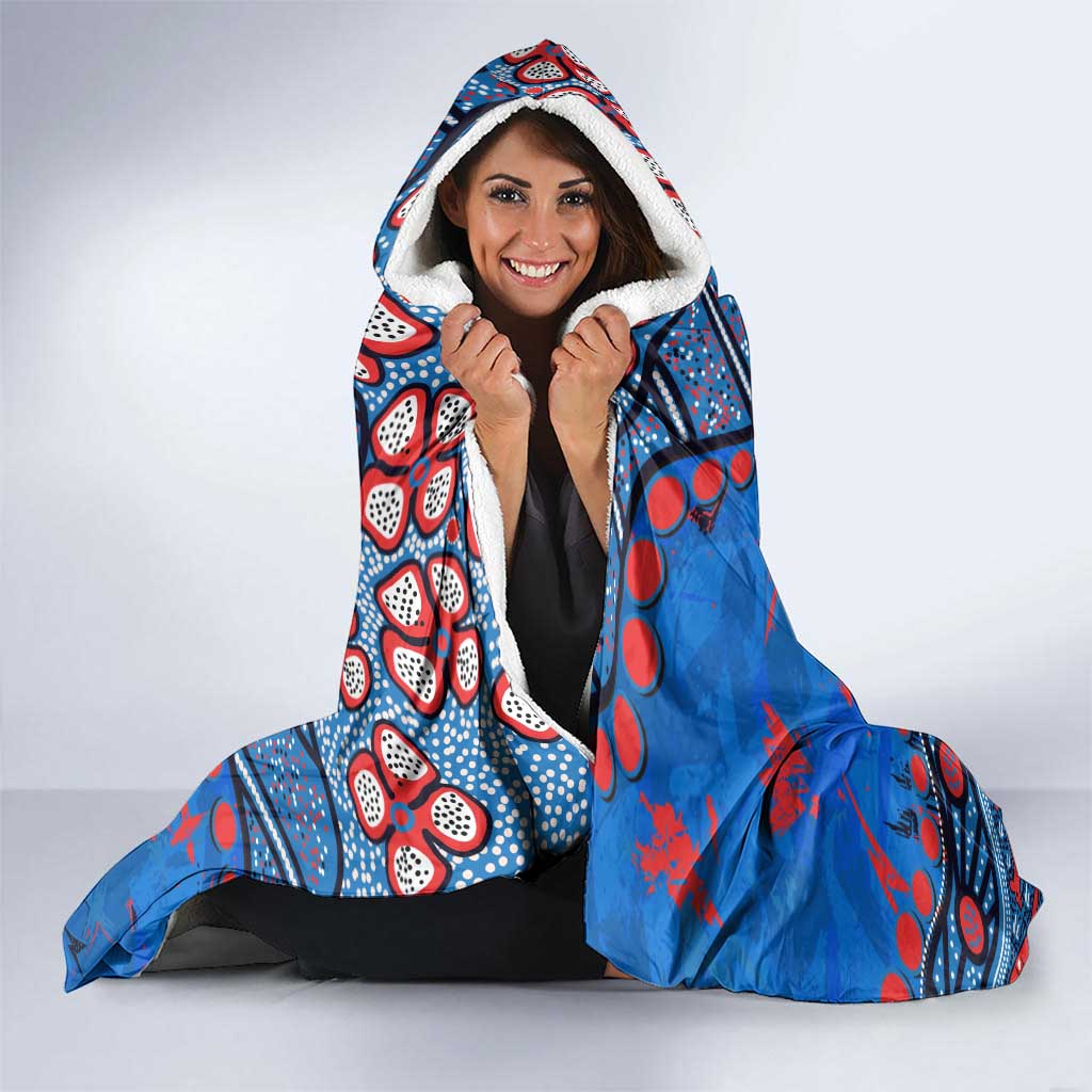 Personalized New Zealand Warriors Hooded Blanket Aboriginal Pattern with Graffiti Style Design