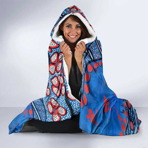 Personalized New Zealand Warriors Hooded Blanket Aboriginal Pattern with Graffiti Style Design