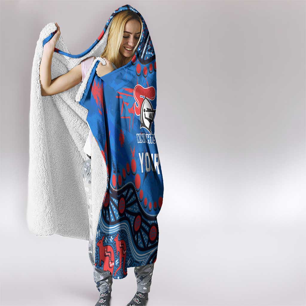 Personalized New Zealand Warriors Hooded Blanket Aboriginal Pattern with Graffiti Style Design