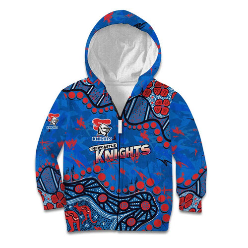 Personalized New Zealand Warriors Kid Hoodie Aboriginal Pattern with Graffiti Style Design