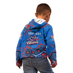 Personalized New Zealand Warriors Kid Hoodie Aboriginal Pattern with Graffiti Style Design