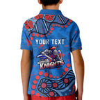 Personalized New Zealand Warriors Kid Polo Shirt Aboriginal Pattern with Graffiti Style Design