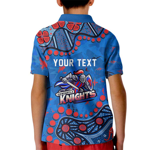 Personalized New Zealand Warriors Kid Polo Shirt Aboriginal Pattern with Graffiti Style Design