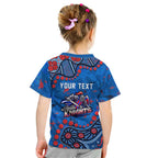 Personalized New Zealand Warriors Kid T Shirt Aboriginal Pattern with Graffiti Style Design