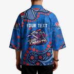 Personalized New Zealand Warriors Kimono Aboriginal Pattern with Graffiti Style Design