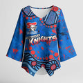 Personalized New Zealand Warriors Kimono Sleeve Blouse Aboriginal Pattern with Graffiti Style Design