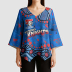 Personalized New Zealand Warriors Kimono Sleeve Blouse Aboriginal Pattern with Graffiti Style Design