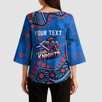 Personalized New Zealand Warriors Kimono Sleeve Blouse Aboriginal Pattern with Graffiti Style Design