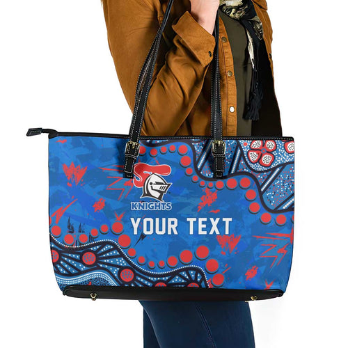 Personalized New Zealand Warriors Leather Tote Bag Aboriginal Pattern with Graffiti Style Design