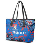 Personalized New Zealand Warriors Leather Tote Bag Aboriginal Pattern with Graffiti Style Design