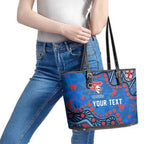 Personalized New Zealand Warriors Leather Tote Bag Aboriginal Pattern with Graffiti Style Design