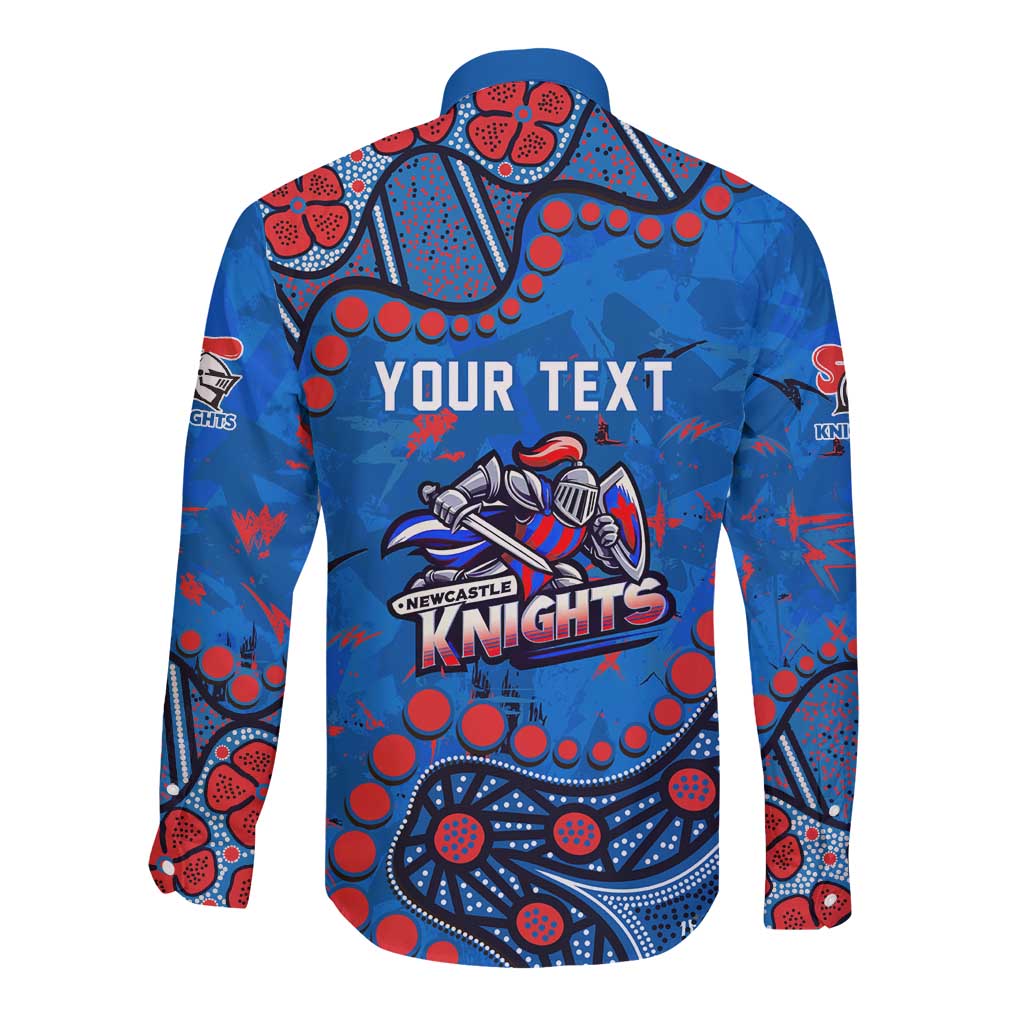 Personalized New Zealand Warriors Long Sleeve Button Shirt Aboriginal Pattern with Graffiti Style Design