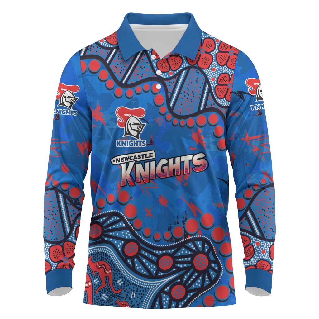 Personalized New Zealand Warriors Long Sleeve Polo Shirt Aboriginal Pattern with Graffiti Style Design