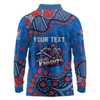 Personalized New Zealand Warriors Long Sleeve Polo Shirt Aboriginal Pattern with Graffiti Style Design
