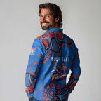 Personalized New Zealand Warriors Long Sleeve Polo Shirt Aboriginal Pattern with Graffiti Style Design
