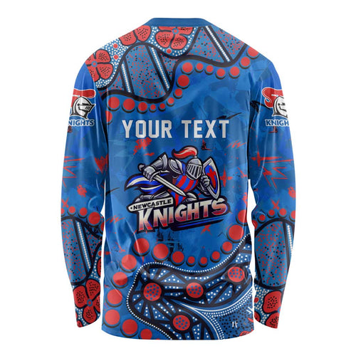 Personalized New Zealand Warriors Long Sleeve Shirt Aboriginal Pattern with Graffiti Style Design