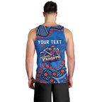 Personalized New Zealand Warriors Men Tank Top Aboriginal Pattern with Graffiti Style Design