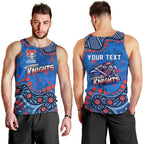 Personalized New Zealand Warriors Men Tank Top Aboriginal Pattern with Graffiti Style Design